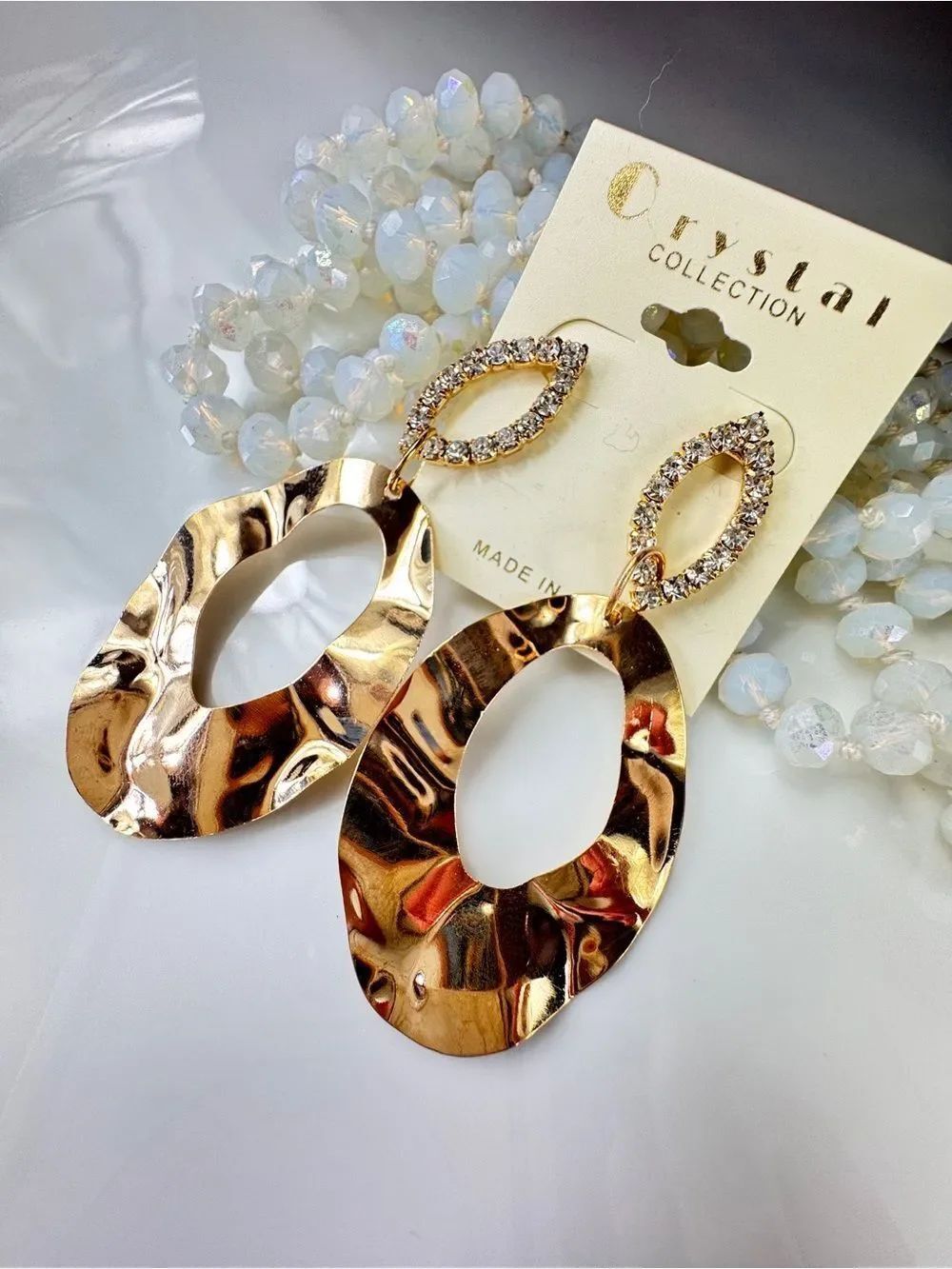 Gold Sculpted Drop Earrings